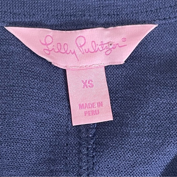 Lilly Pulitzer Tidewater Tunic Dress 3/4 Sleeves Nautical Navy Sz XS - Picture 14 of 16